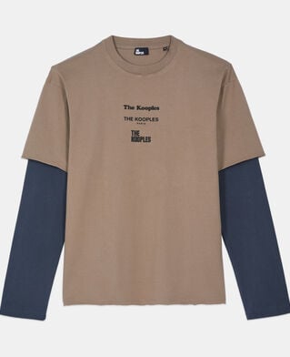 The Kooples MEN BEIGE KAKI khaki long-sleeved t-shirt