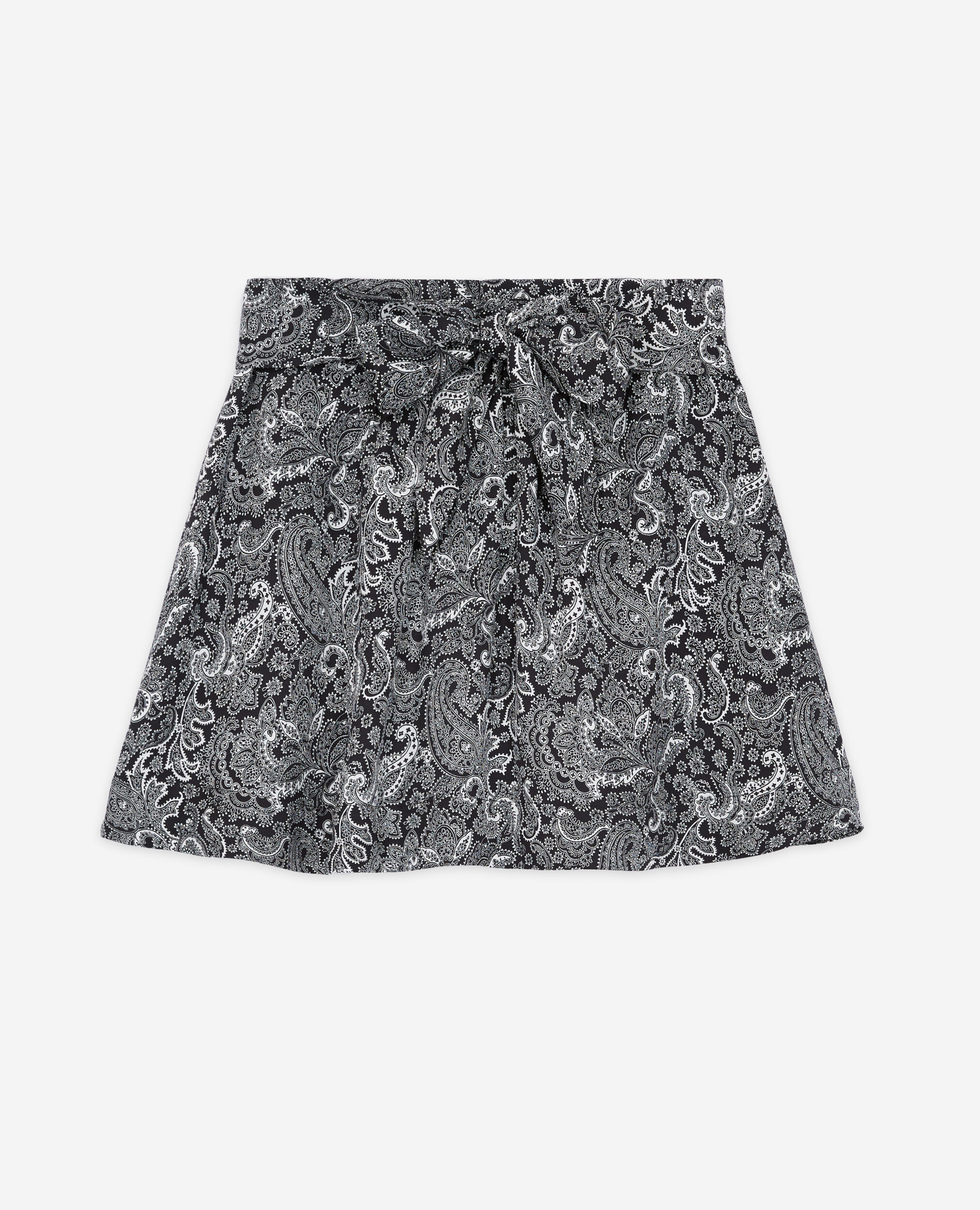 Falda corta estampada, BLACK WHITE, hi-res image number null