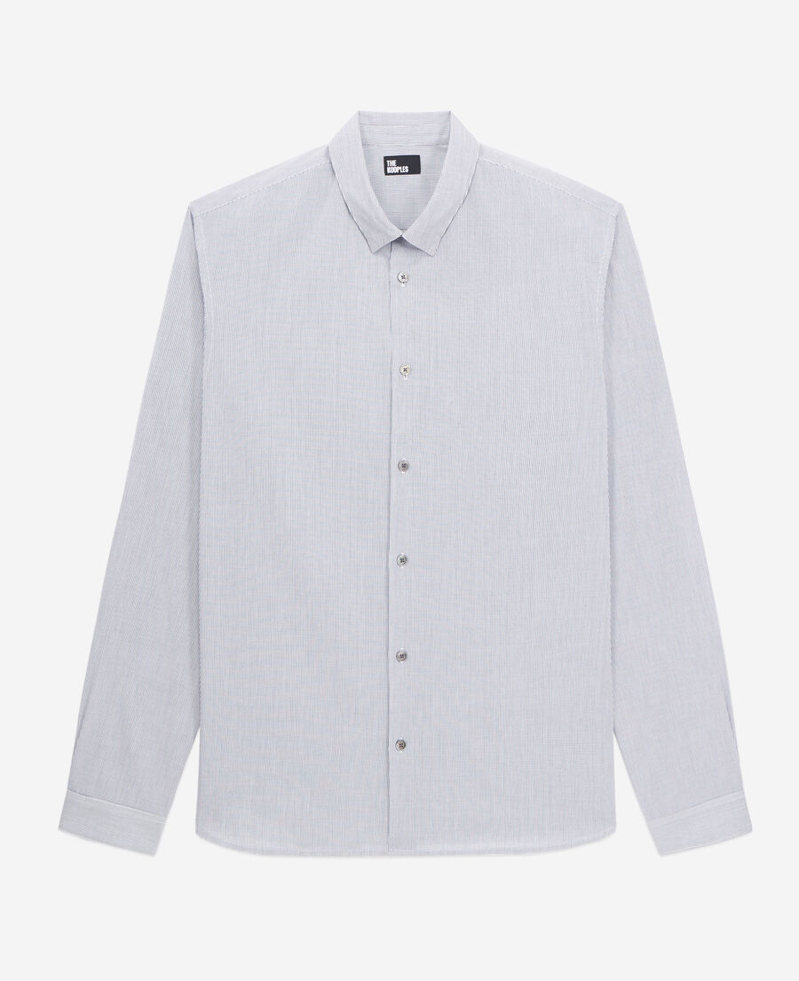 chemise en coton à micro carreaux noirs et blancs