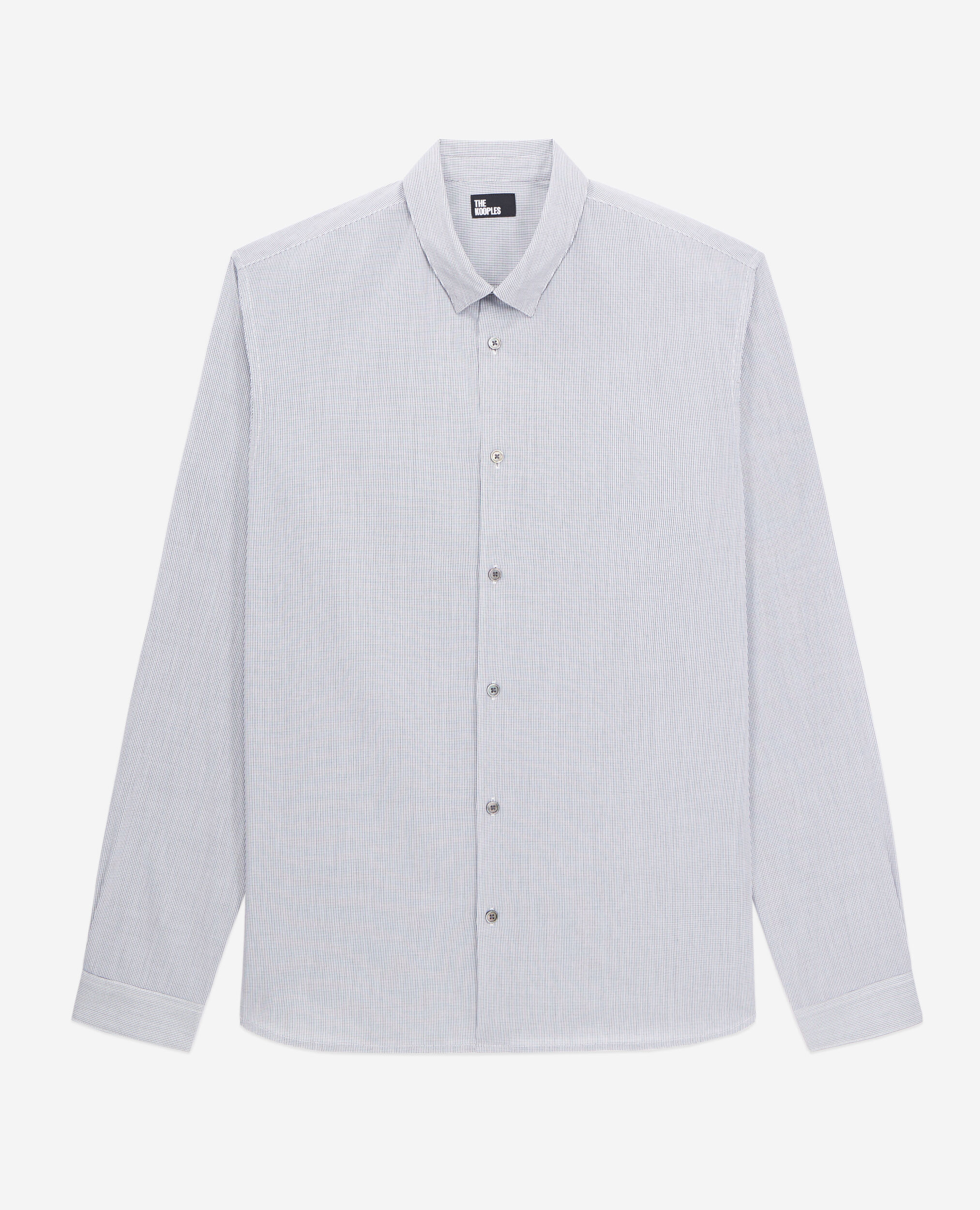 Chemise en coton à micro carreaux noirs et blancs, BLACK WHITE, hi-res image number null