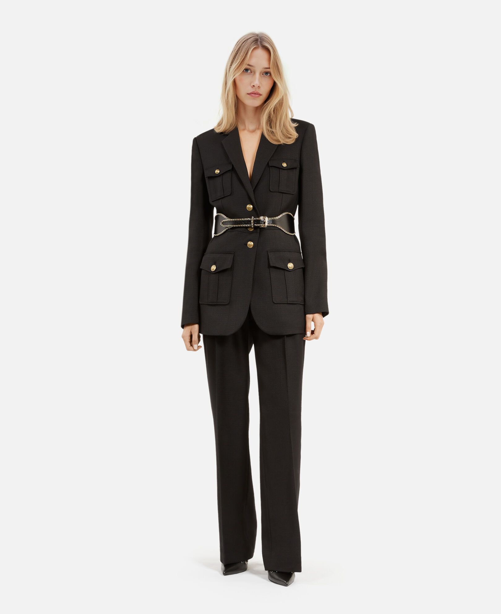 The Kooples FEMME BLACK veste tailleur style saharienne noire