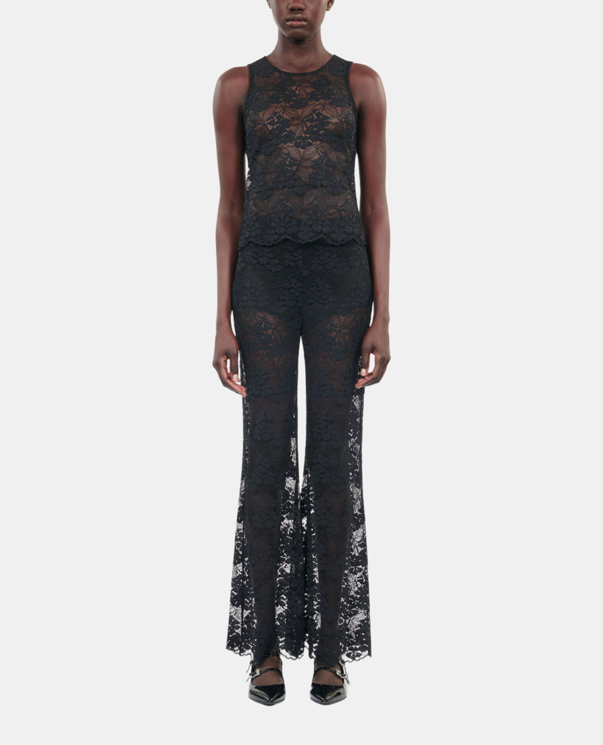 Black lace top, BLACK, hi-res image number null