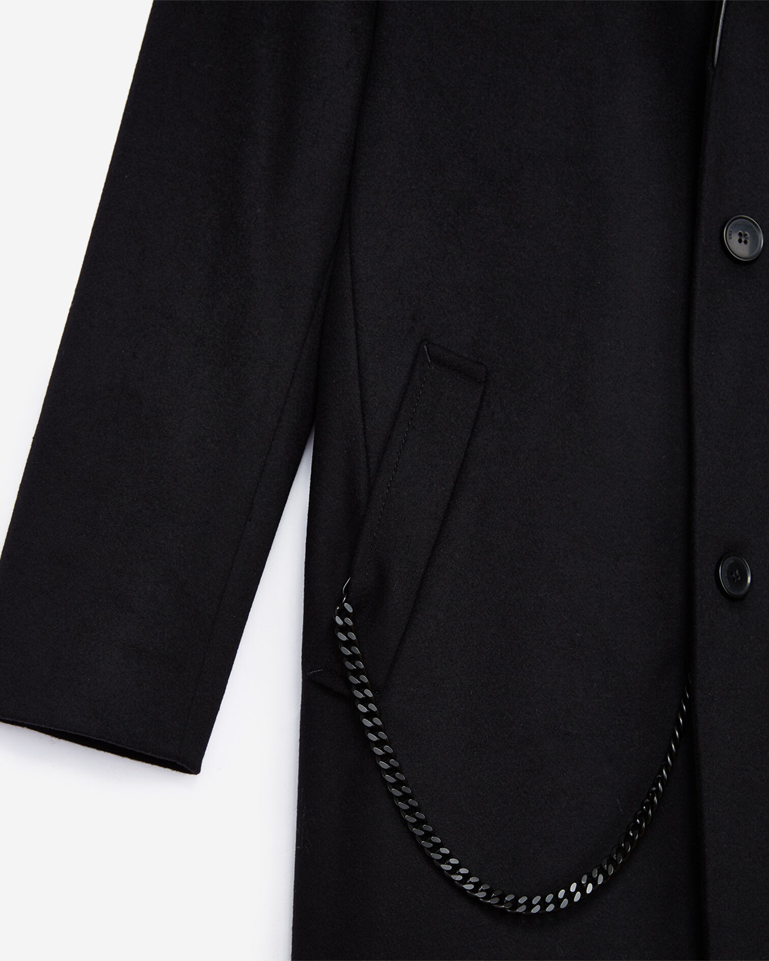 Manteau noir col kimono, BLACK, hi-res image number null