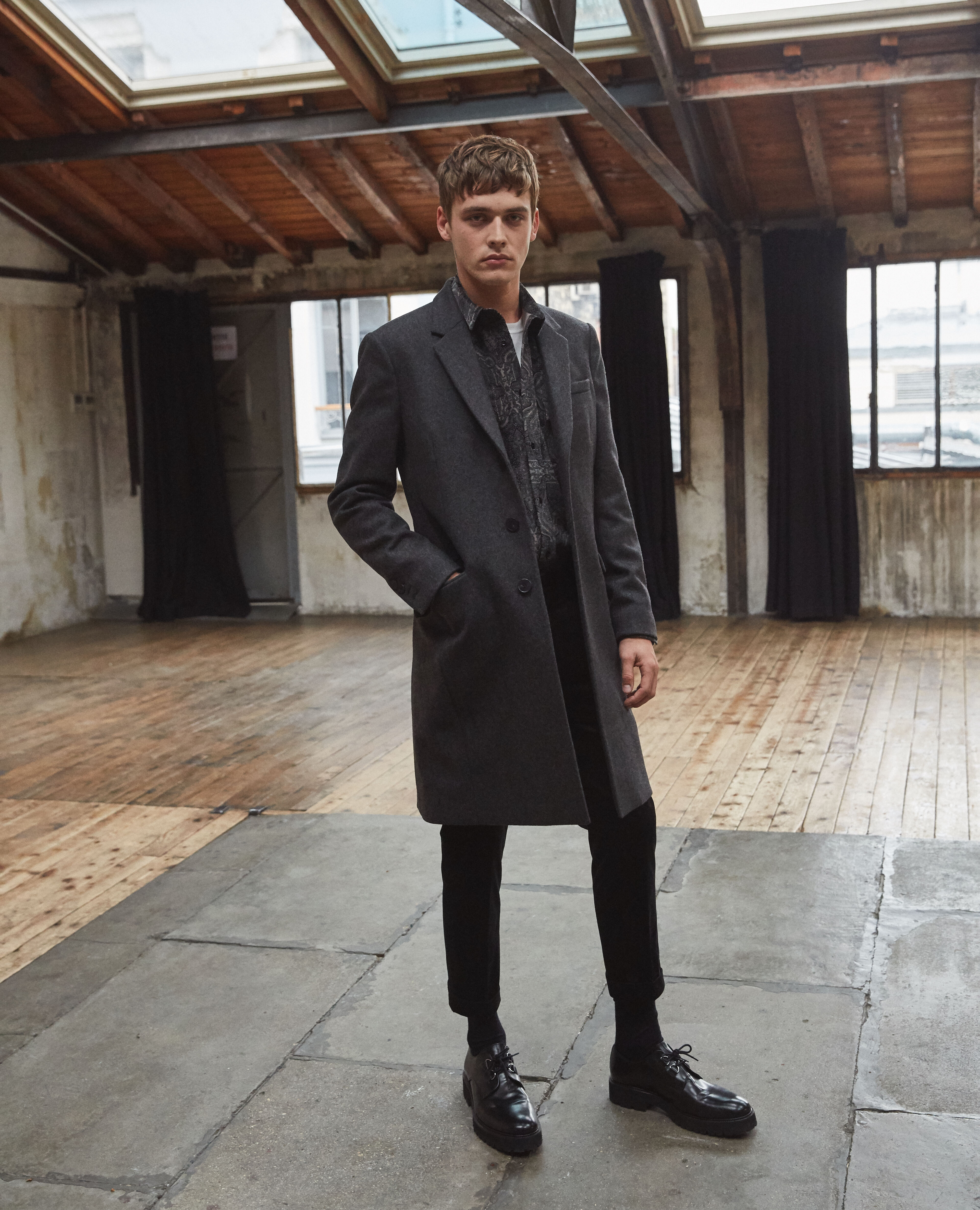 Grey straight coat clearance