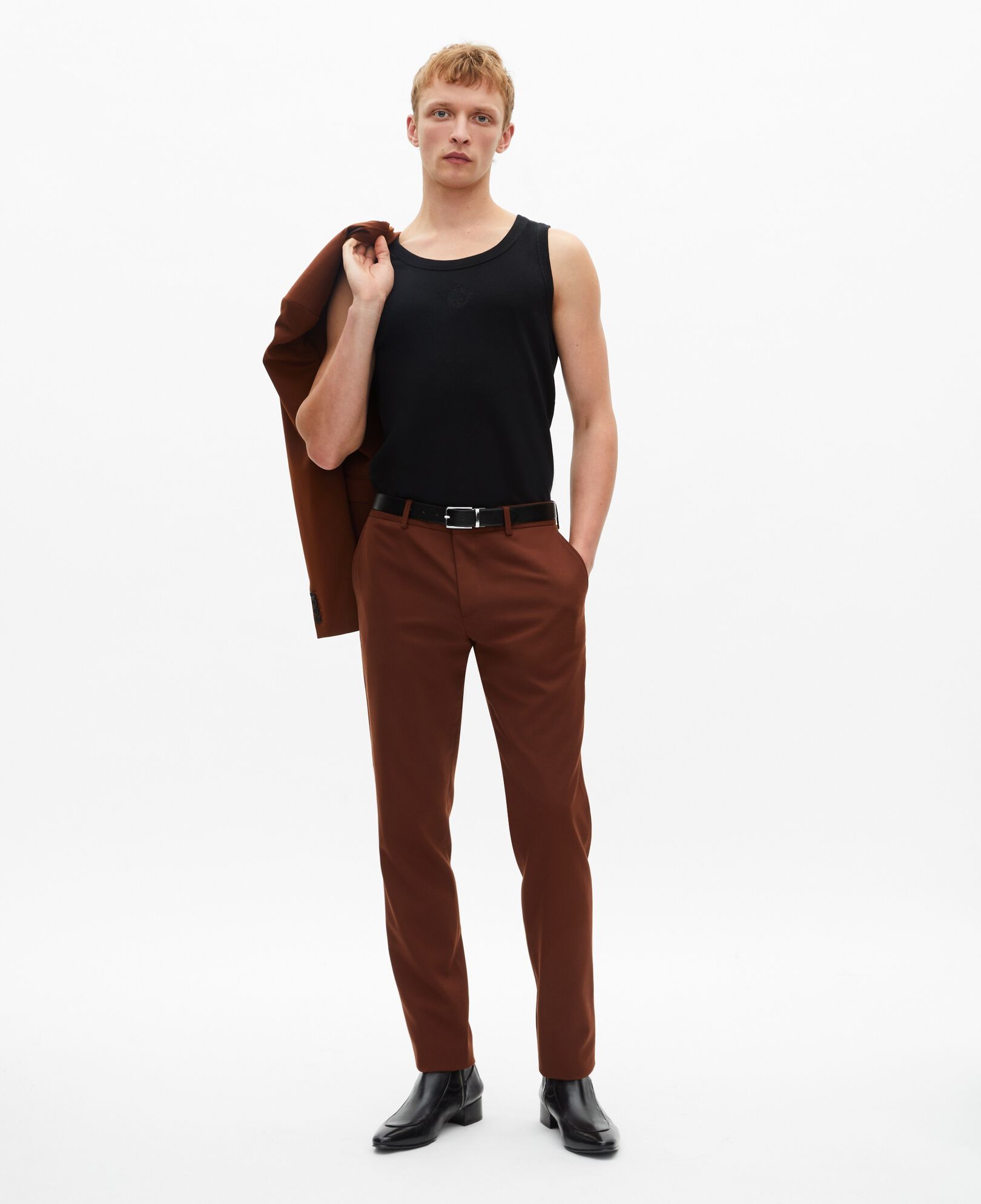 The Kooples MEN ROUILLE brown suit pants