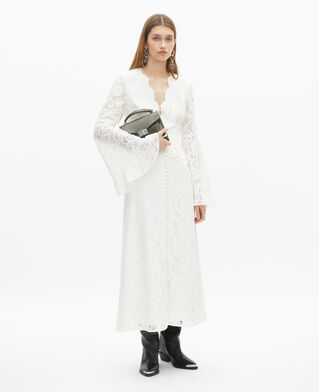 The Kooples FEMME ECRU jupe longue en dentelle blanche