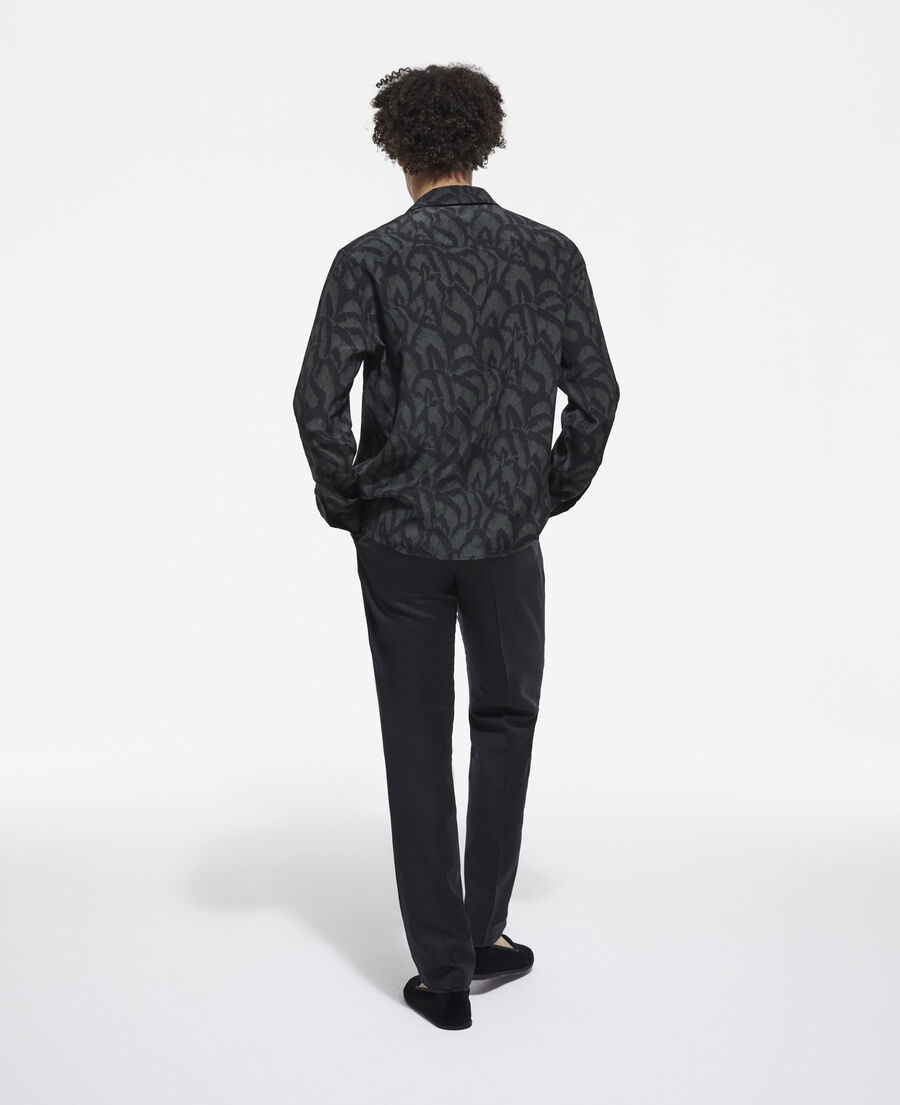 chemise col hawaïen en soie imprimée