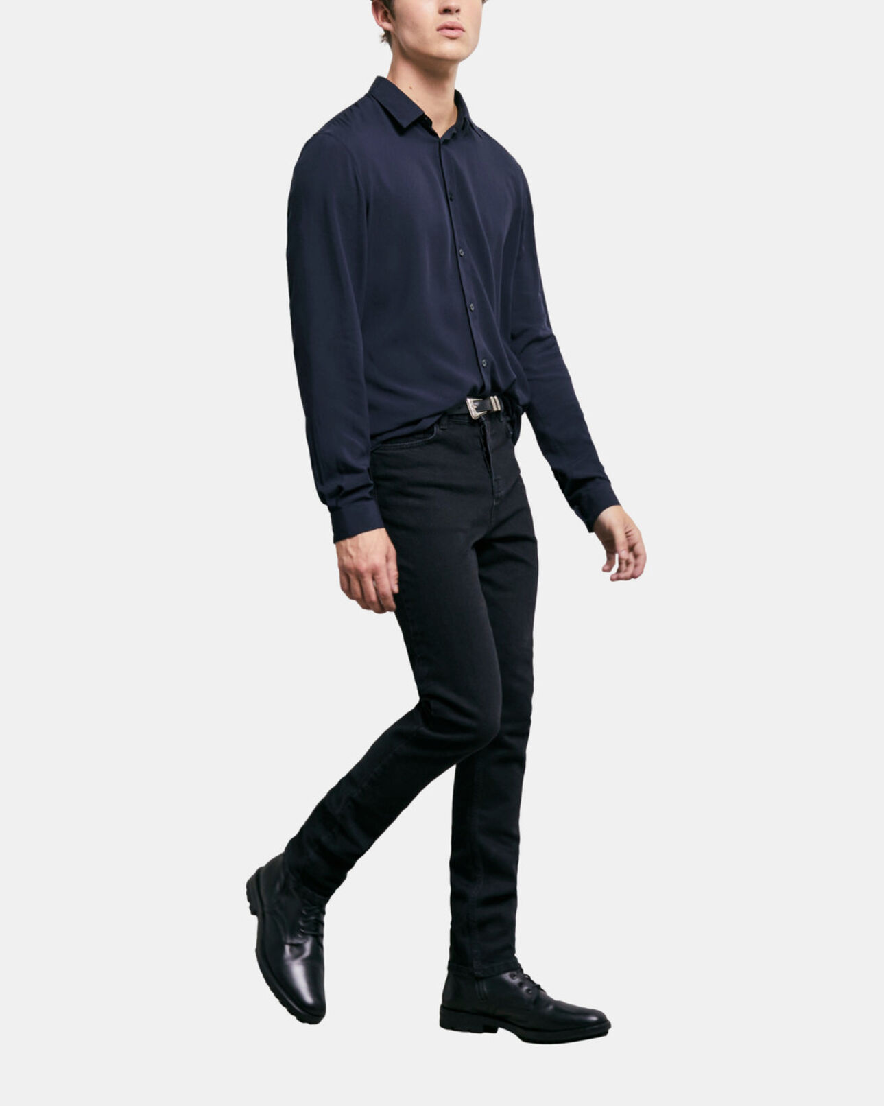 The Kooples MEN DARK NAVY navy blue shirt  with classic collar