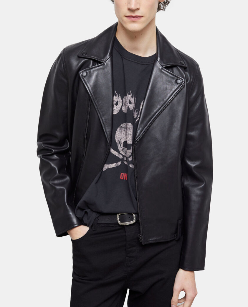 The Kooples HOMME BLACK WASHED t-shirt homme s&eacute;rigraphi&eacute; noir