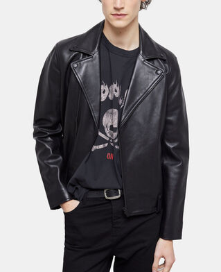 The Kooples HOMME BLACK WASHED t-shirt homme s&eacute;rigraphi&eacute; noir