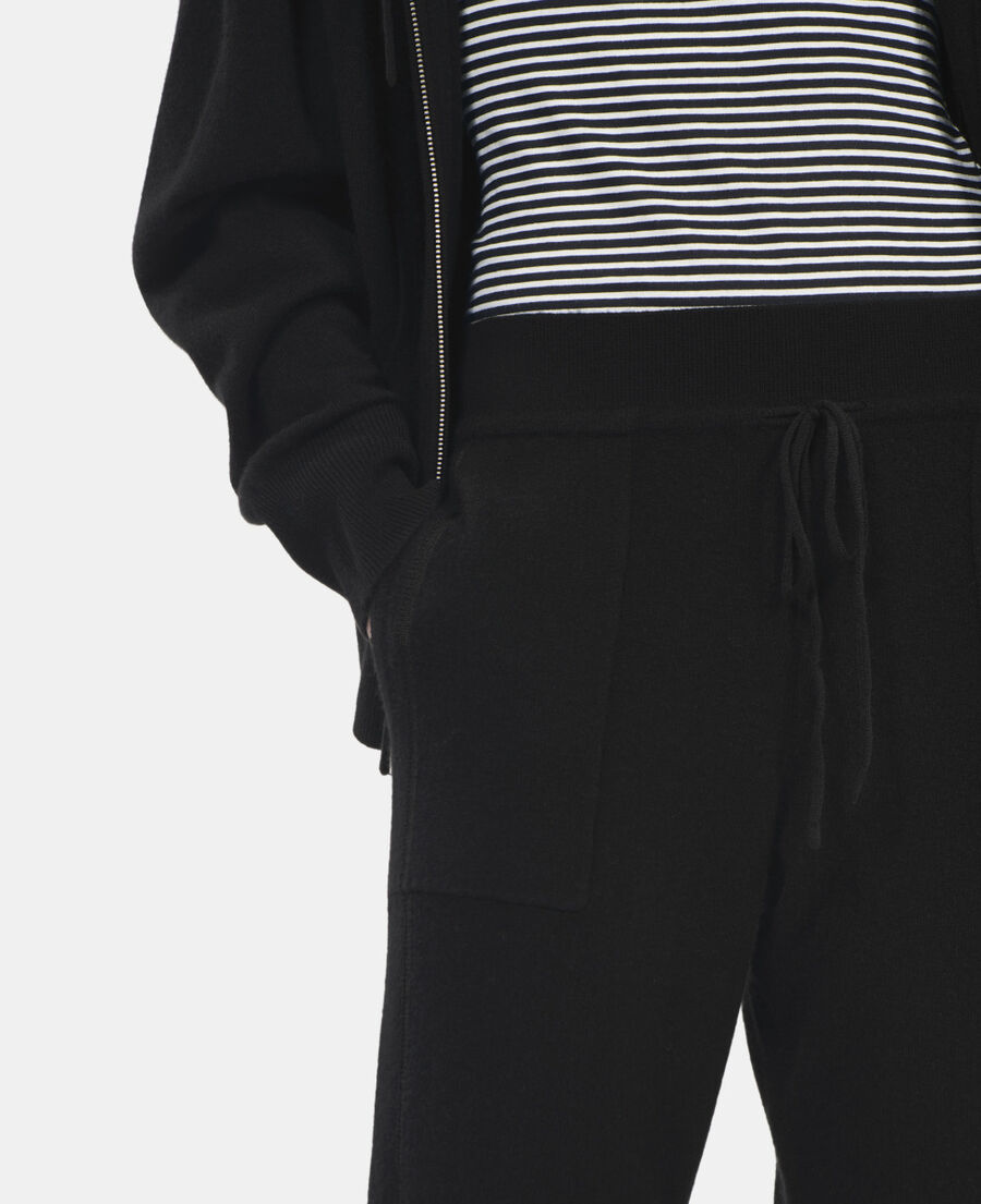 The Kooples DAMEN BLACK schwarze hose aus kaschmirwolle