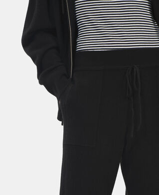 The Kooples DAMEN BLACK schwarze hose aus kaschmirwolle
