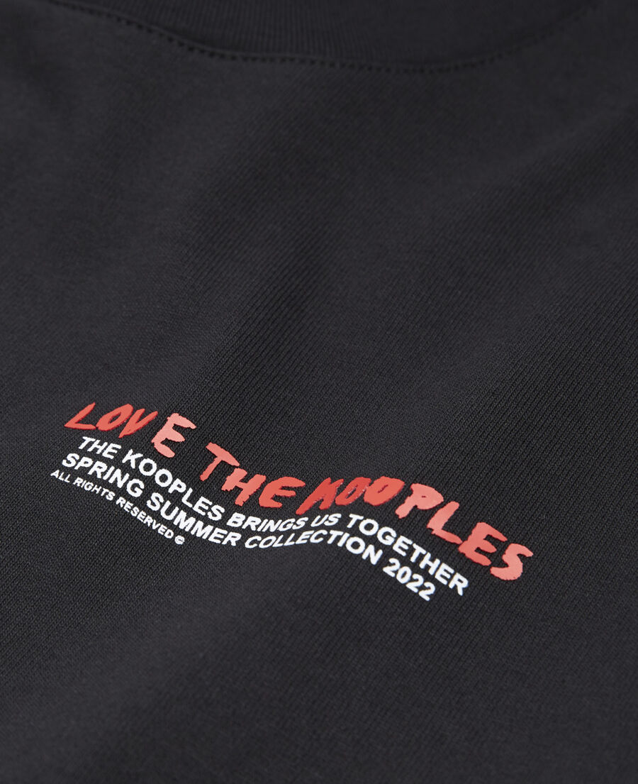 t-shirt noir coton love the kooples