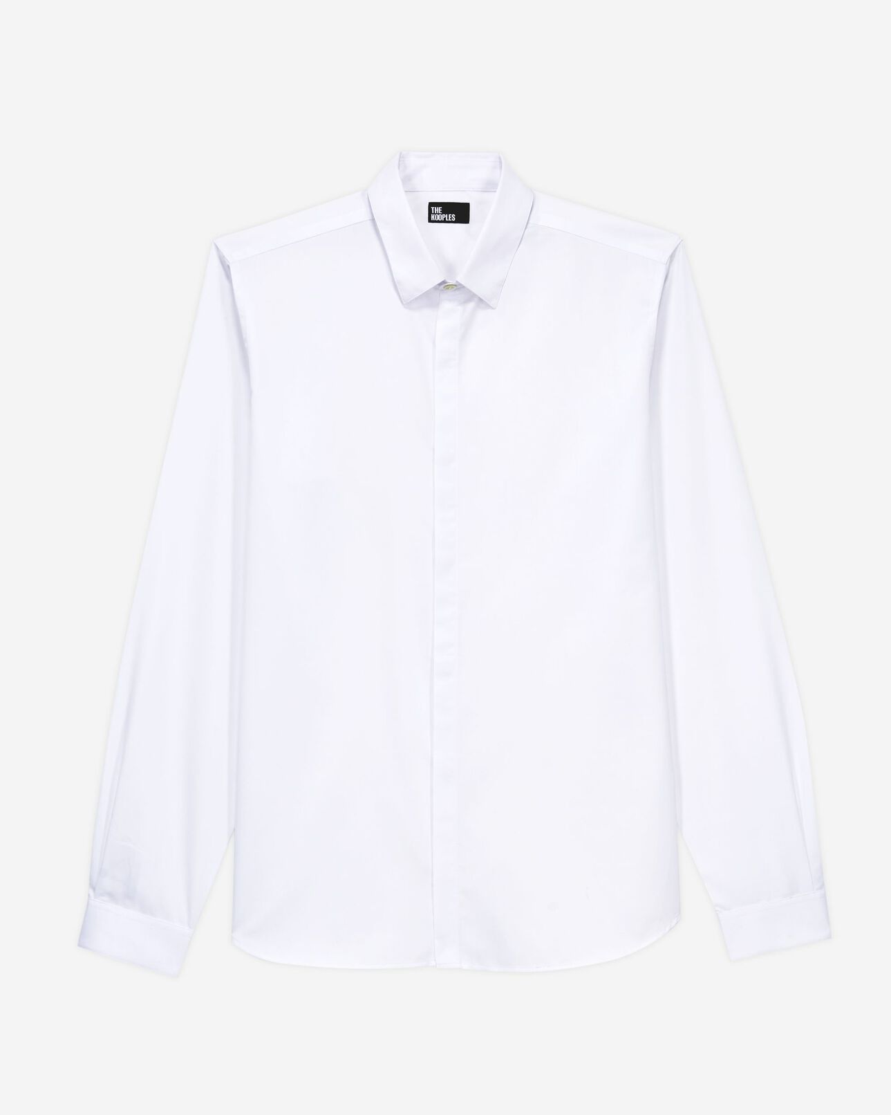 The Kooples MEN WHITE white cotton shirt with classic collar