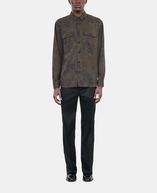 The Kooples HOMME DARK BROWN chemise imprim&eacute; fleuri