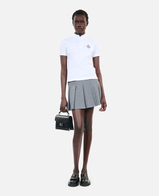 The Kooples F WHITE white piqué cotton polo t-shirt