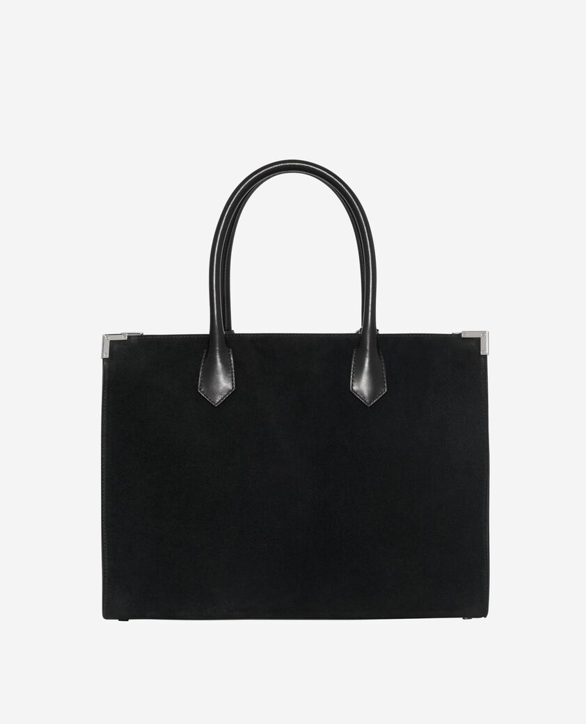 The Kooples FEMME BLACK sac cabas ming l en su&egrave;de noir