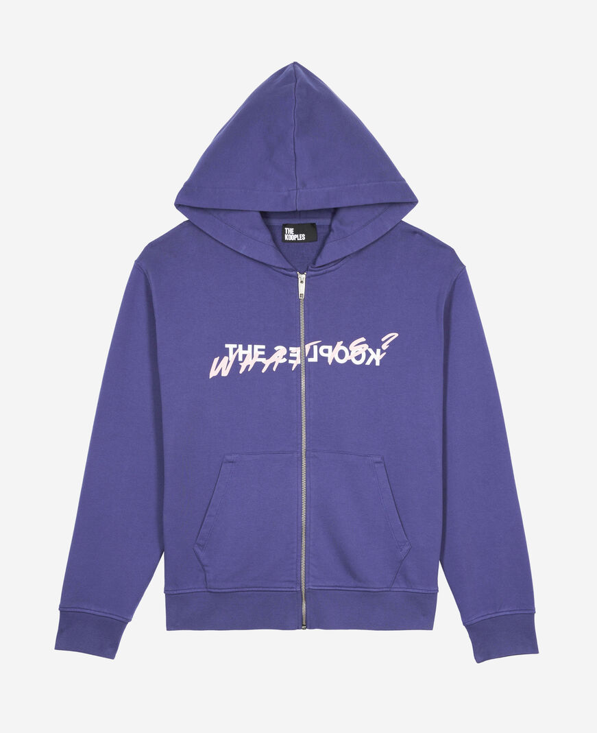 The Kooples WOMEN BLUE ATLANTIQUE what is purple hooded sweatshirt