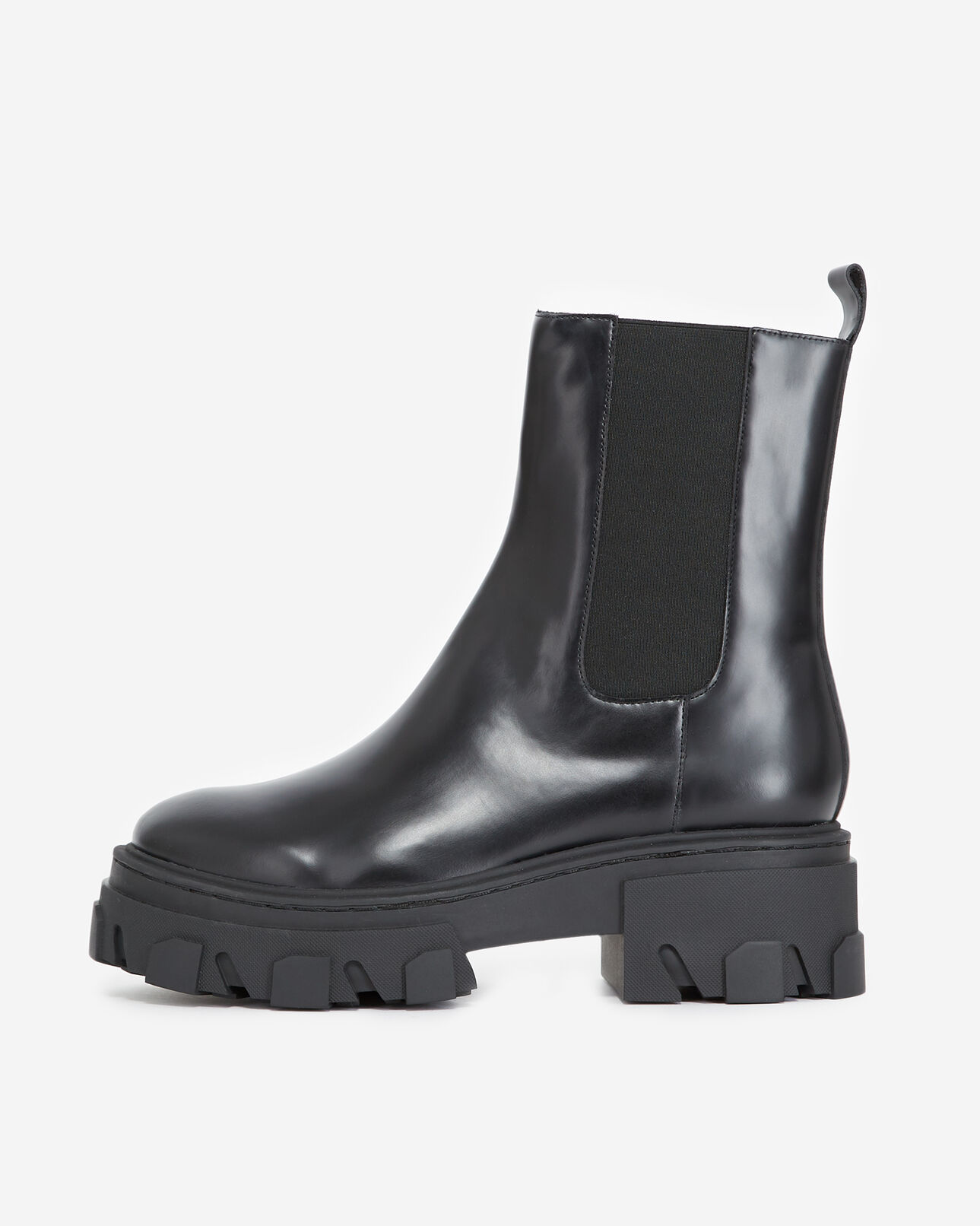 The Kooples FEMME BLACK bottines chelsea noires compensées