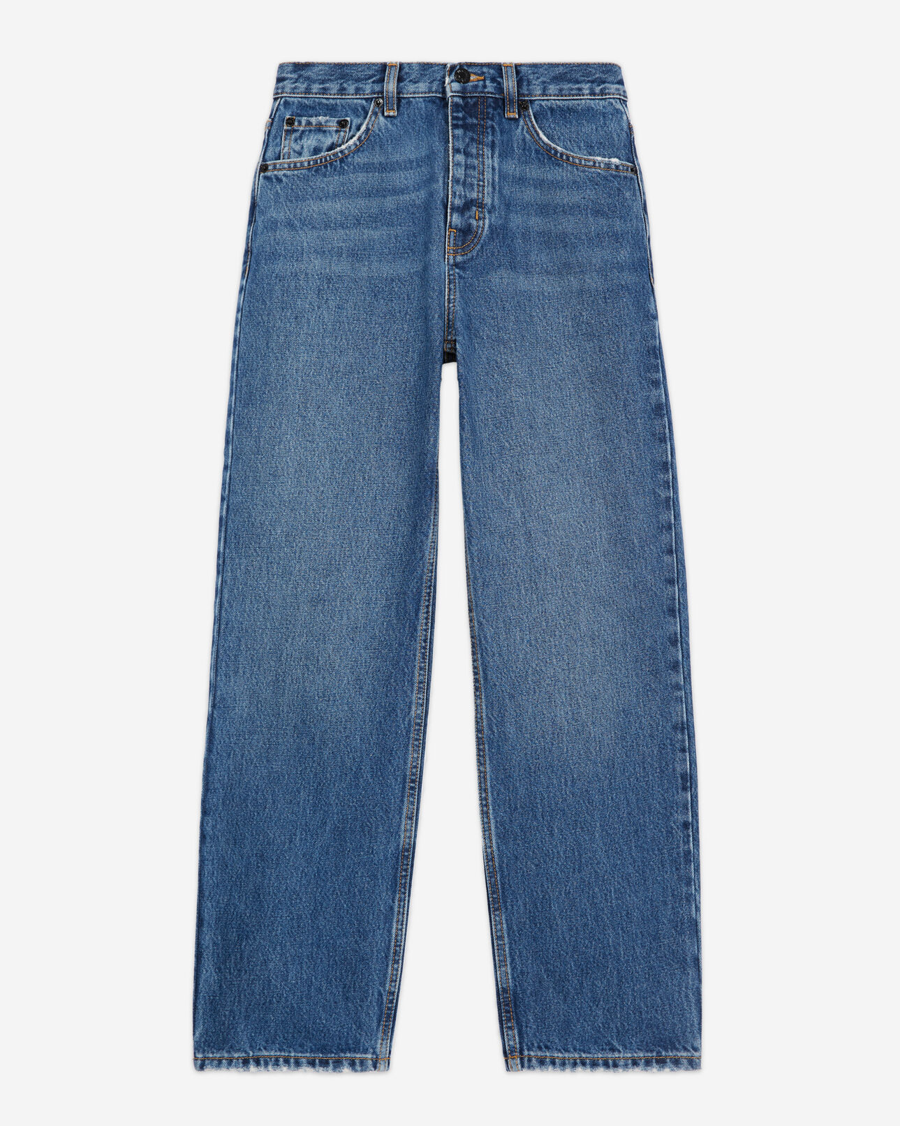 The Kooples WOMEN BLUE DENIM blue straight-cut jeans