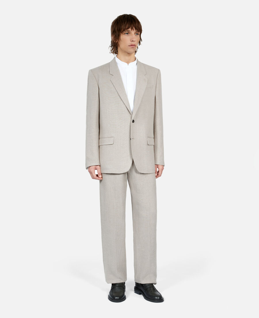 beige linen suit jacket