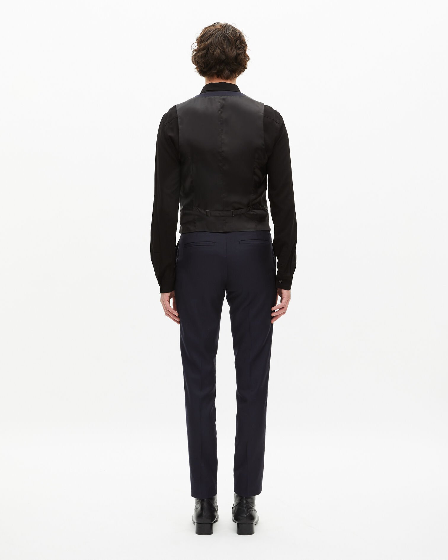 Gilet de costume en laine bleu marine, DARK NAVY, hi-res image number null
