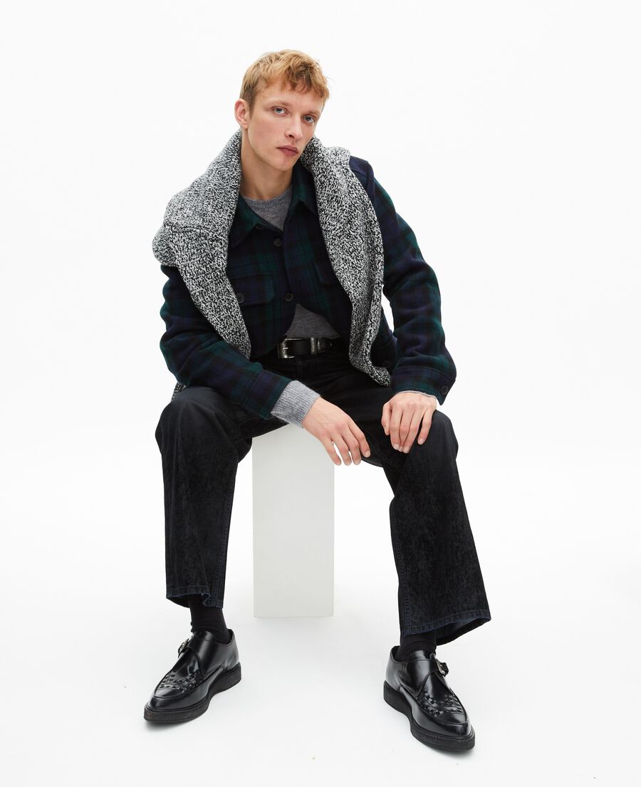 The Kooples HERREN GREEN / BLACK dunkelgrünes tartan-überhemd