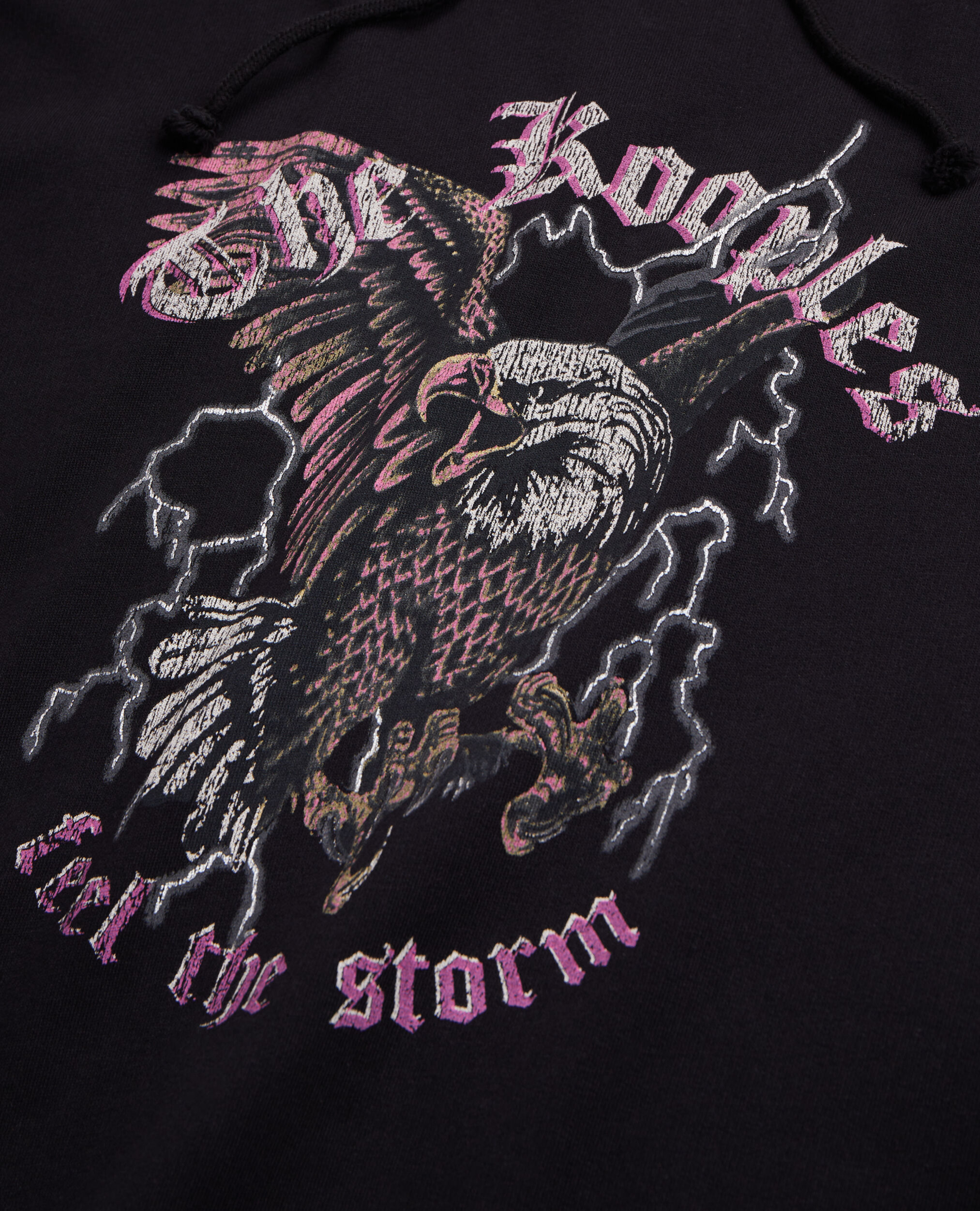 Black sweatshirt with Feel the storm serigraphy, BLACK, hi-res image number null