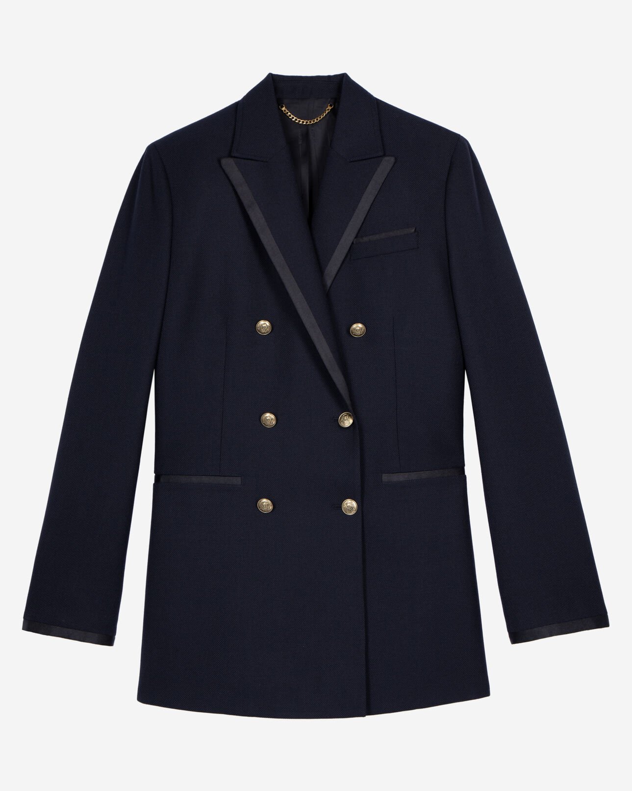 The Kooples FEMME DARK NAVY veste tailleur en laine mélangée bleu marine