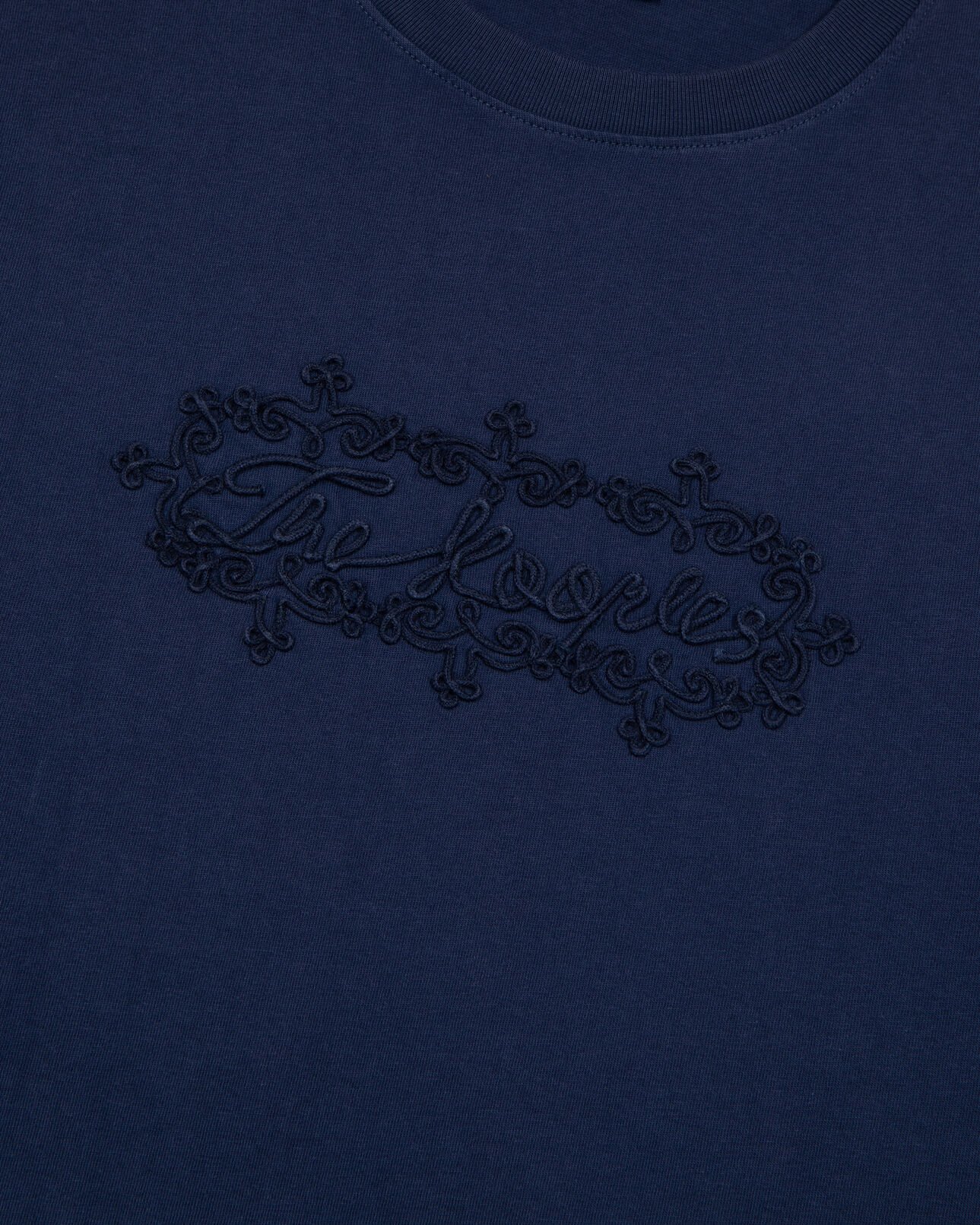 The Kooples MEN DARK NAVY t-shirt with navy blue logo embroidery