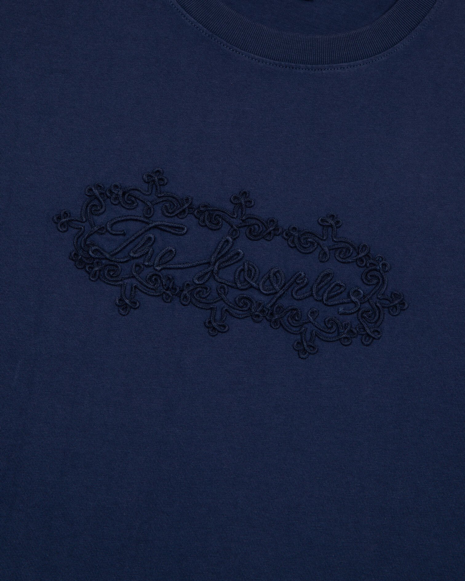 T-shirt with navy blue logo embroidery, DARK NAVY, hi-res image number null