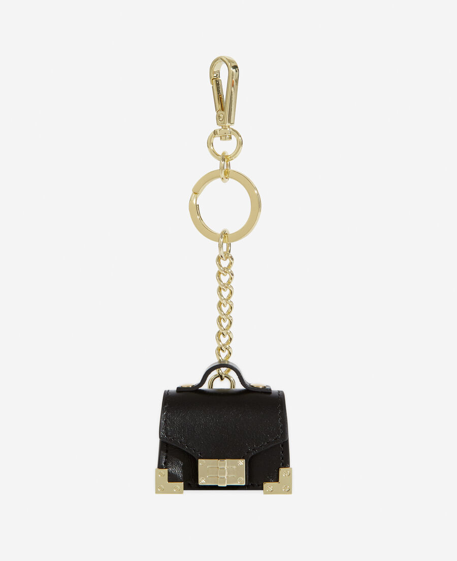 gold keyring with mini black bag