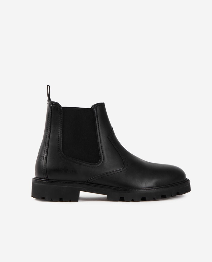 The Kooples H BLACK black leather chelsea boots