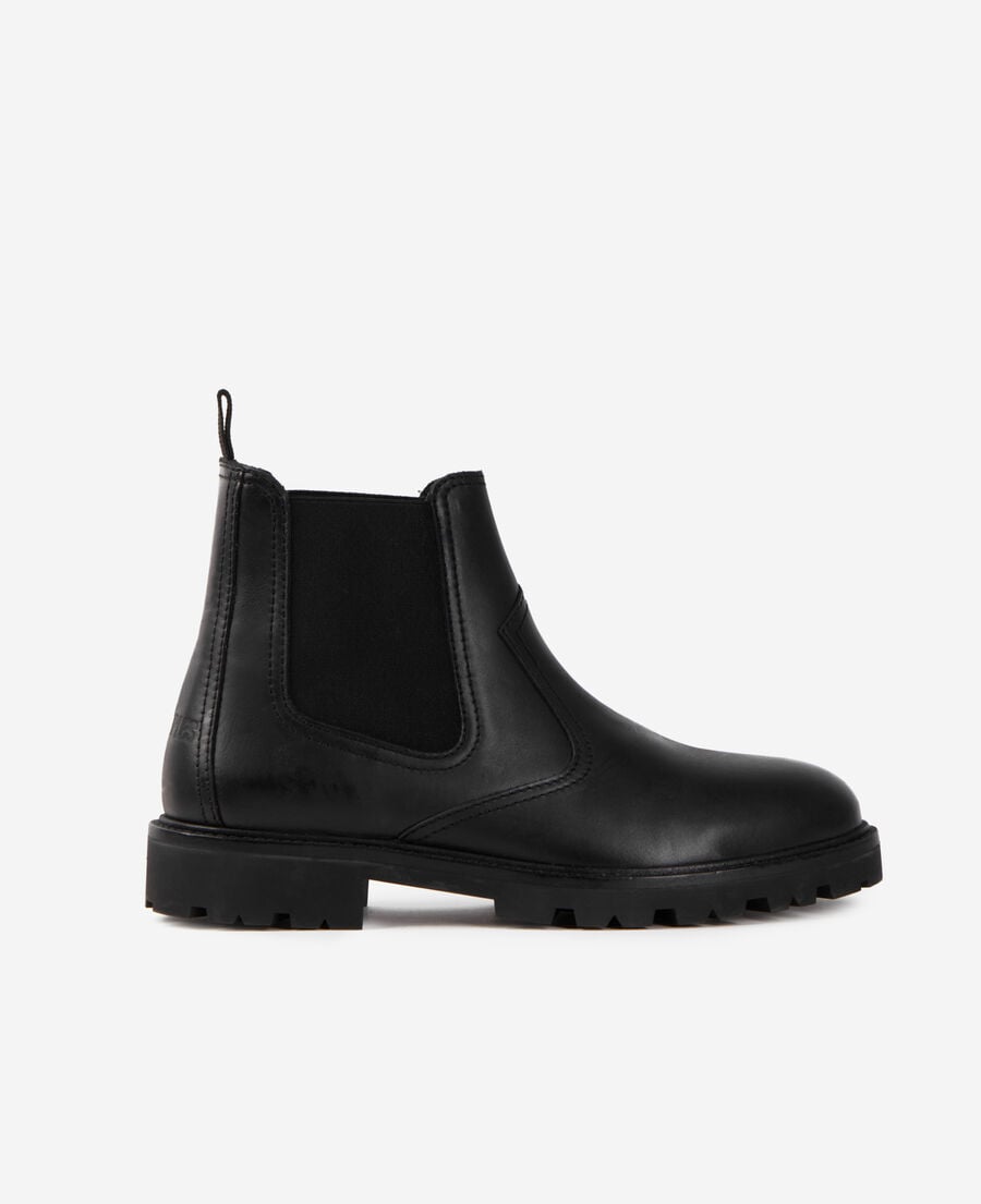 The Kooples H BLACK black leather chelsea boots