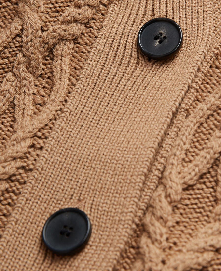 camel wool cardigan