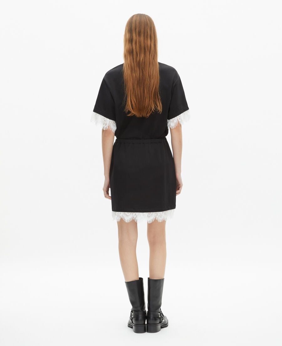 The Kooples WOMEN BLACK short skirt with black lace