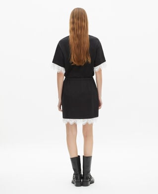 The Kooples WOMEN BLACK short skirt with black lace