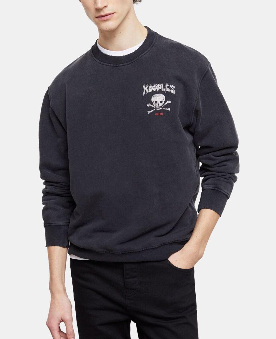black screen print sweatshirt