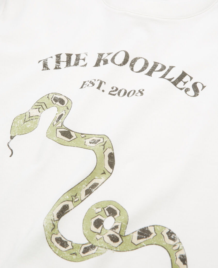 beige t-shirt with screen print