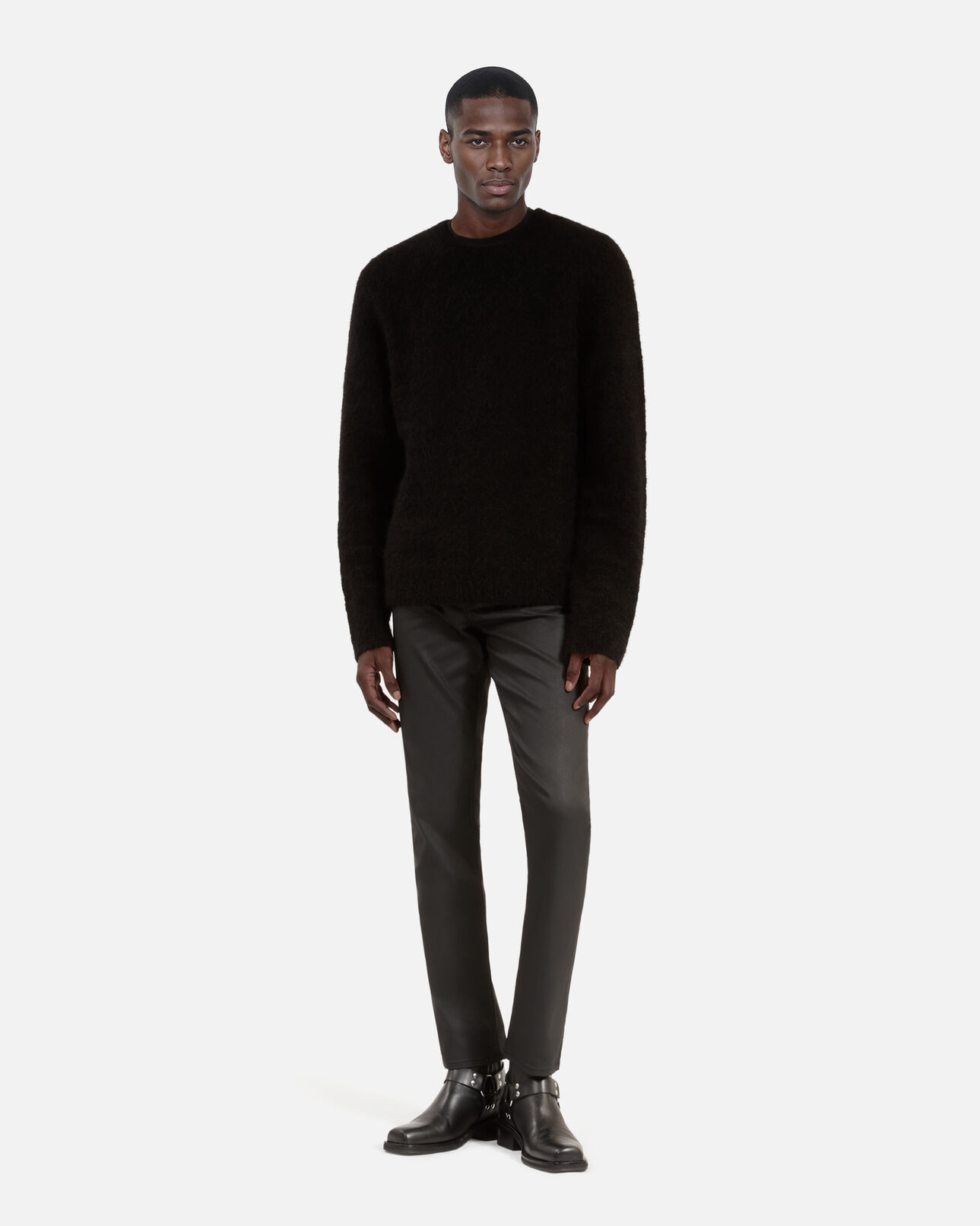 The Kooples HOMME BLACK STONE pull en laine et mohair noir