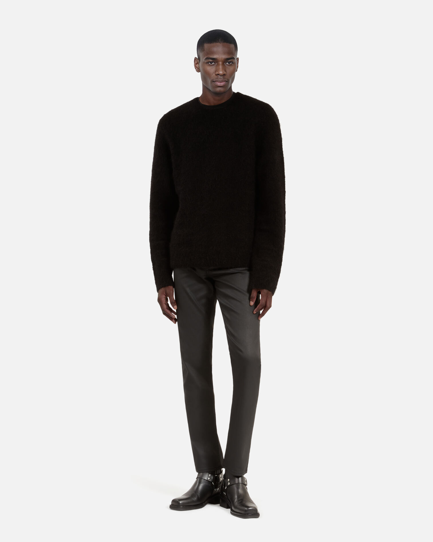 Pull en laine et mohair noir, BLACK STONE, hi-res image number null