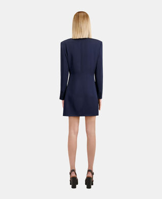 The Kooples F NAVY short navy blue dress with chain