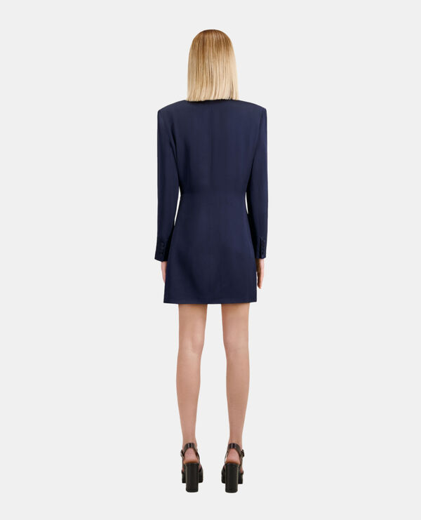 The Kooples FEMME NAVY robe tailleur courte avec chaîne bleu