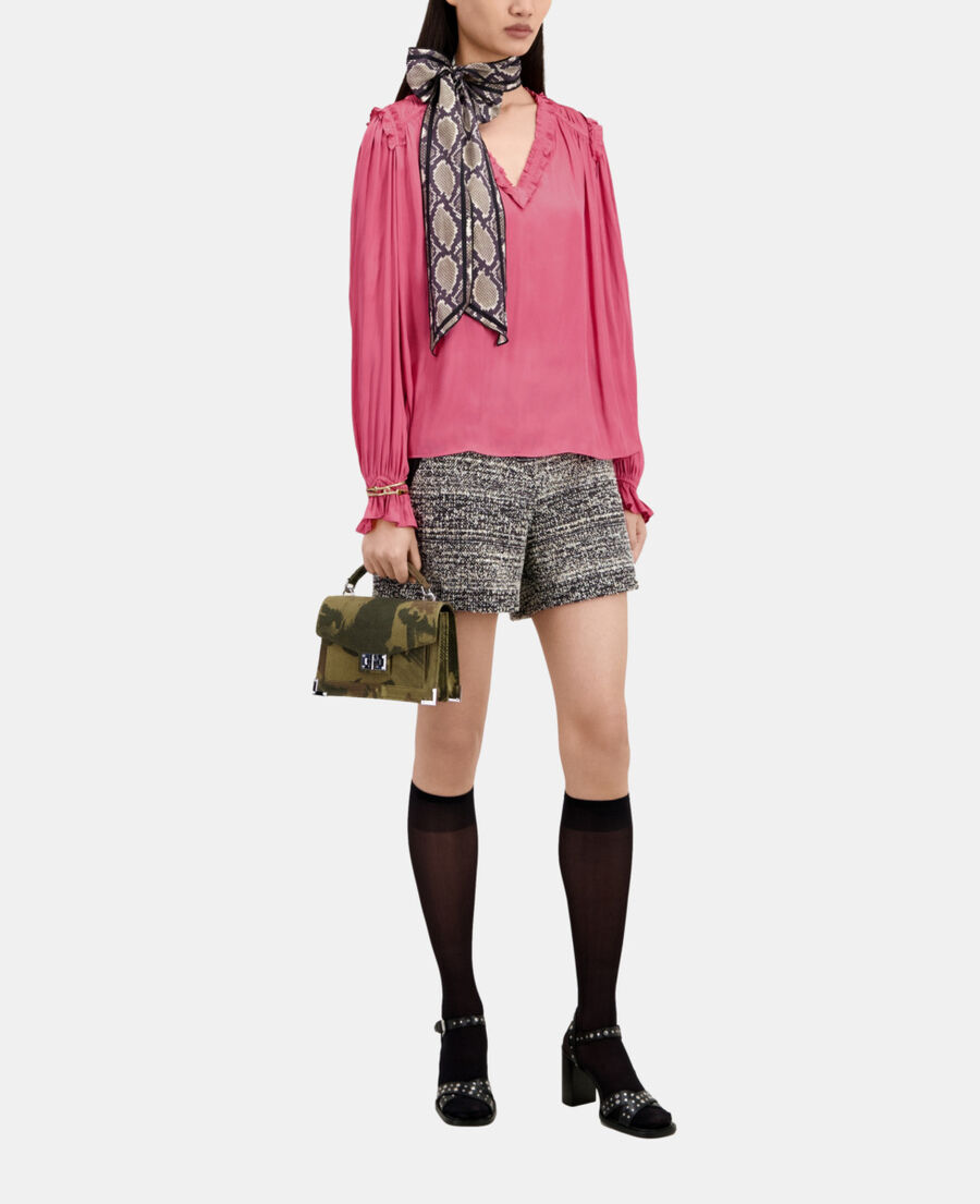 The Kooples FEMME PINK top rose avec fronces