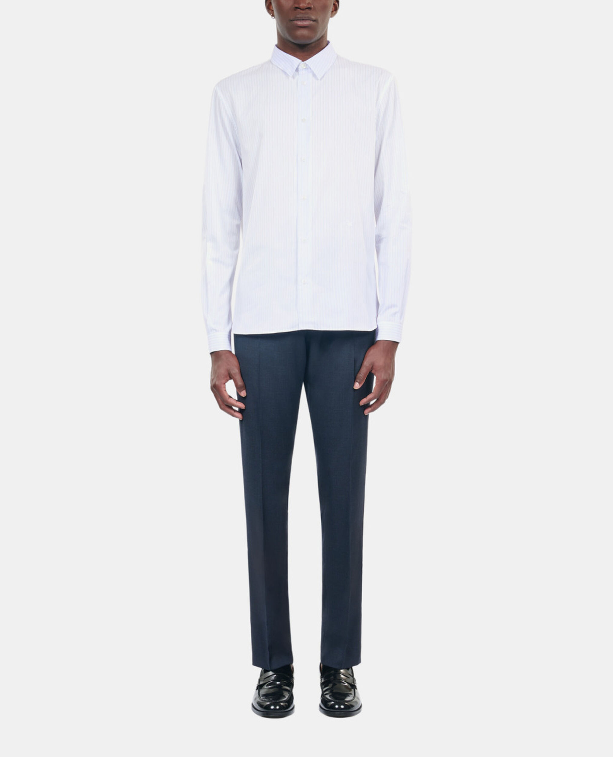 White striped formal shirt, WHITE / BLUE, hi-res image number null