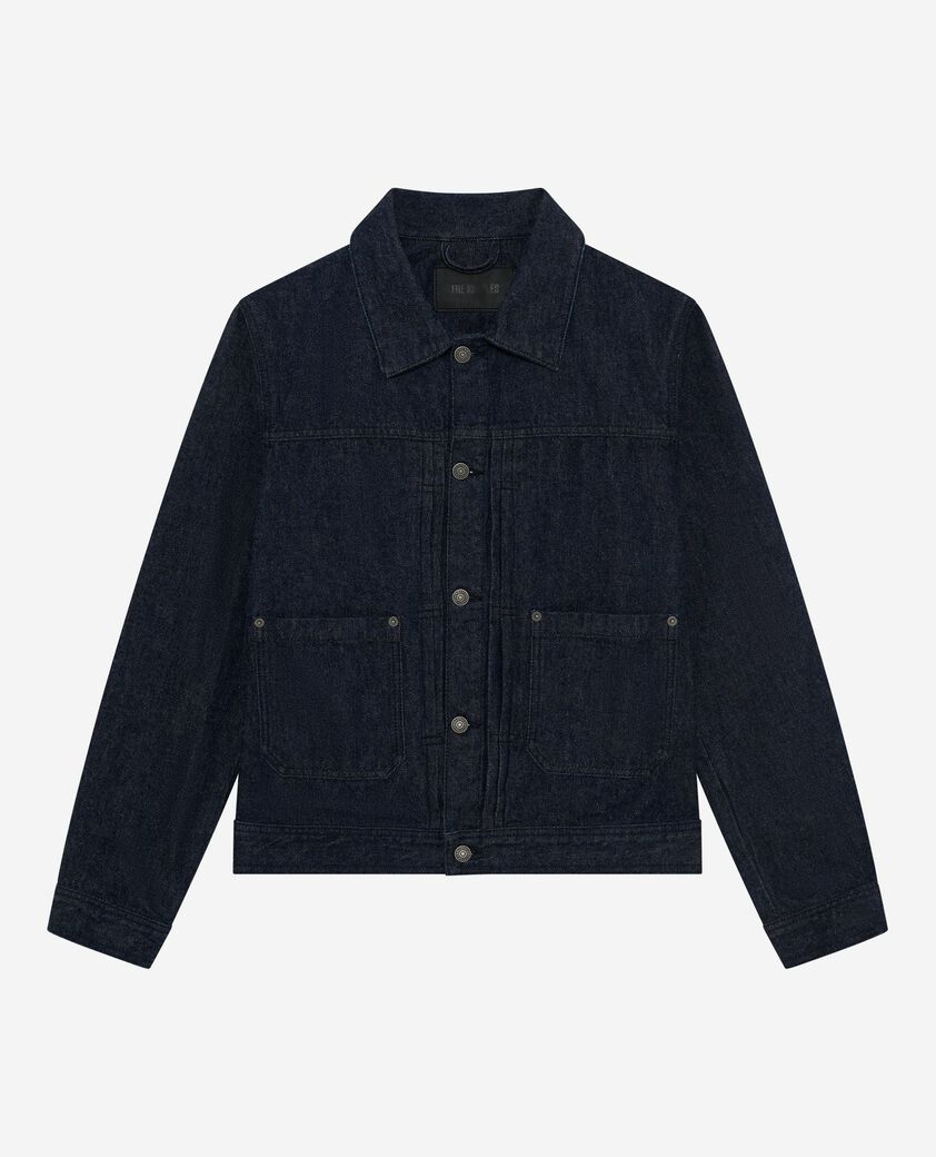 The Kooples HOMME BLUE ELECTRIC blouson en denim bleu fonc&eacute;