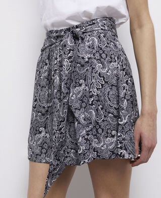 The Kooples WOMEN BLACK WHITE short printed skirt