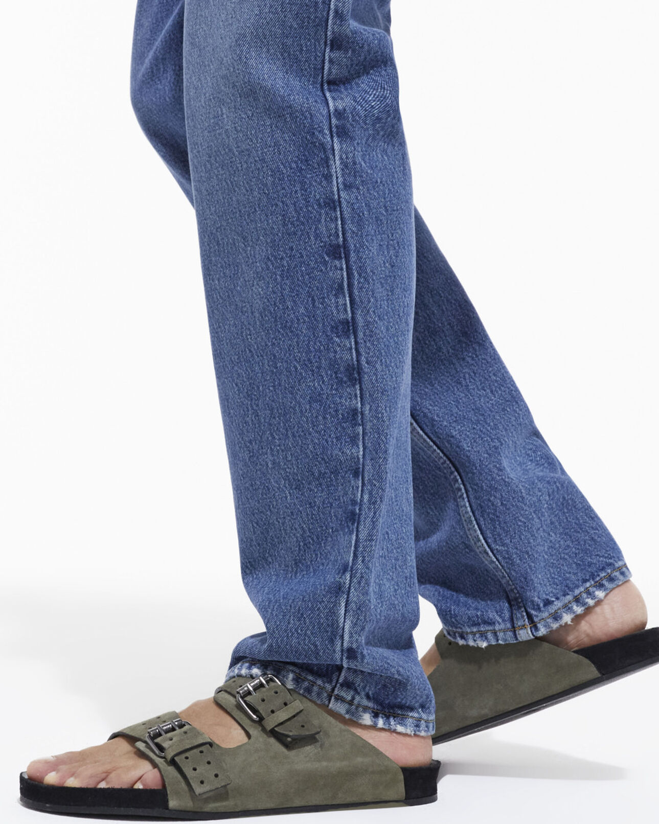 The Kooples HOMME KAKI sandales en cuir kaki