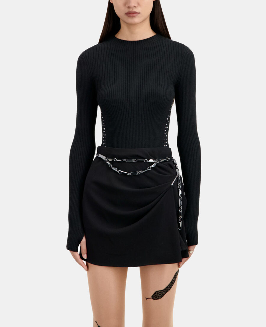 The Kooples FEMME GUN METAL ceinture chaîne ajustable