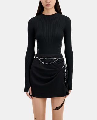 The Kooples FEMME GUN METAL ceinture chaîne ajustable